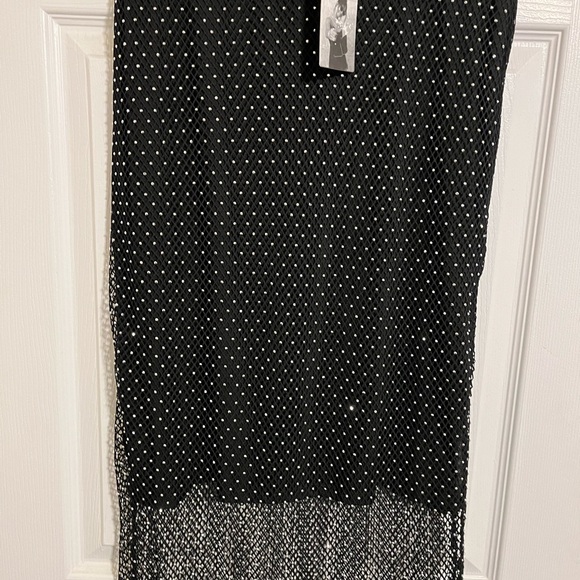 Sincerely Jules new with tags rhinestone long black shirt shear at the bottom - Picture 5 of 6